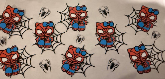Spider Kitty Blue Bow Wrap