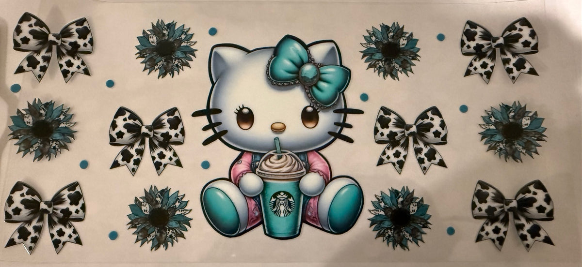 Turquoise Kitty Coffee Wrap