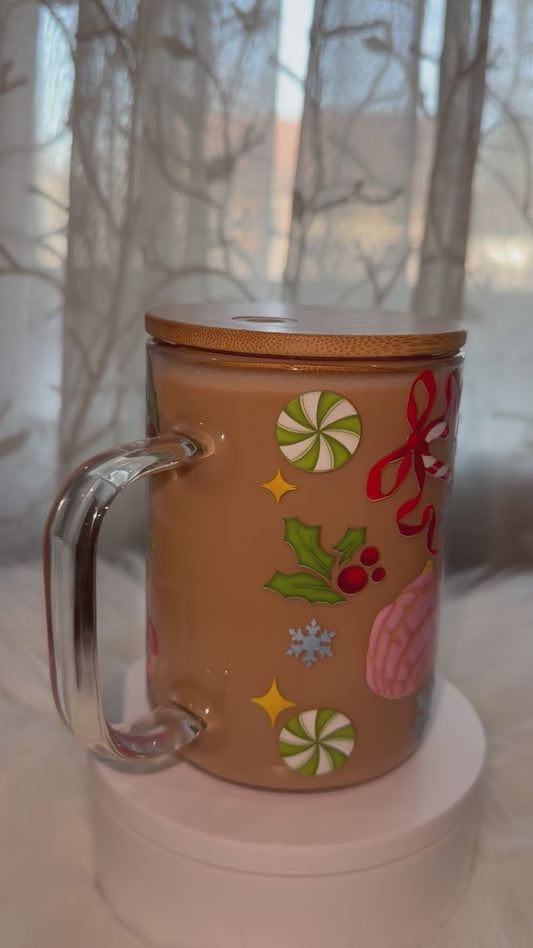 15oz Glass Coffee Mug (Coffee Effect)